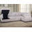 Corduroy U-Shape Sectional With Pull Out Bed & Storage Chaise + 6 Pillows-414278566-414281542