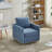 Wide Upholstered Swivel Armchair-62141723