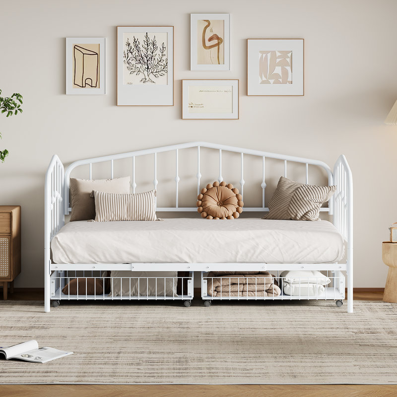 Breshauna Metal Daybed, White