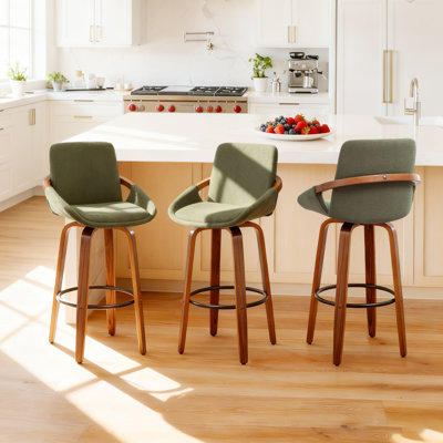 Benno 3-Piece Swivel Upholstered Counter Stool Set