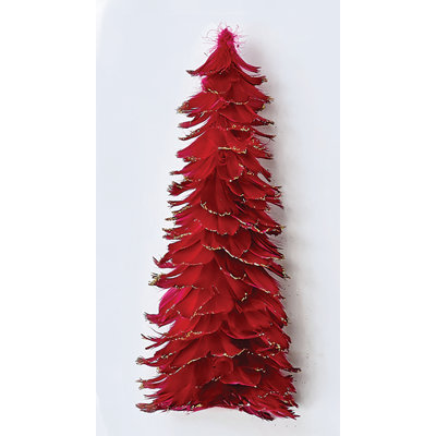 Arbre de Noël 8 po avec plumes de table et pointes scintillantes, blanc