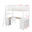 Lit mezzanine simple avec tiroirs et bureau
