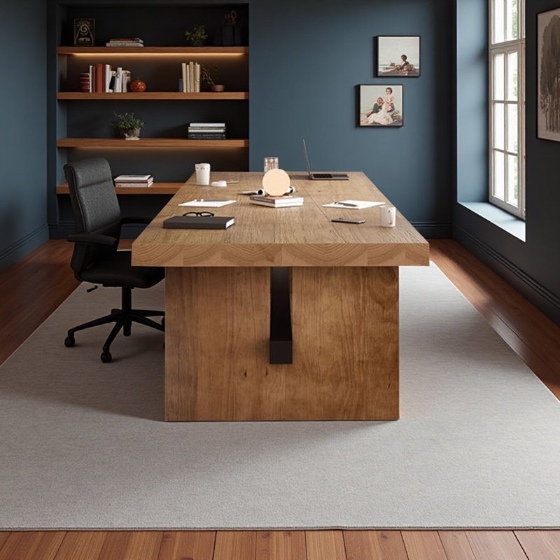 Rectangular Solid Wood Conference Table