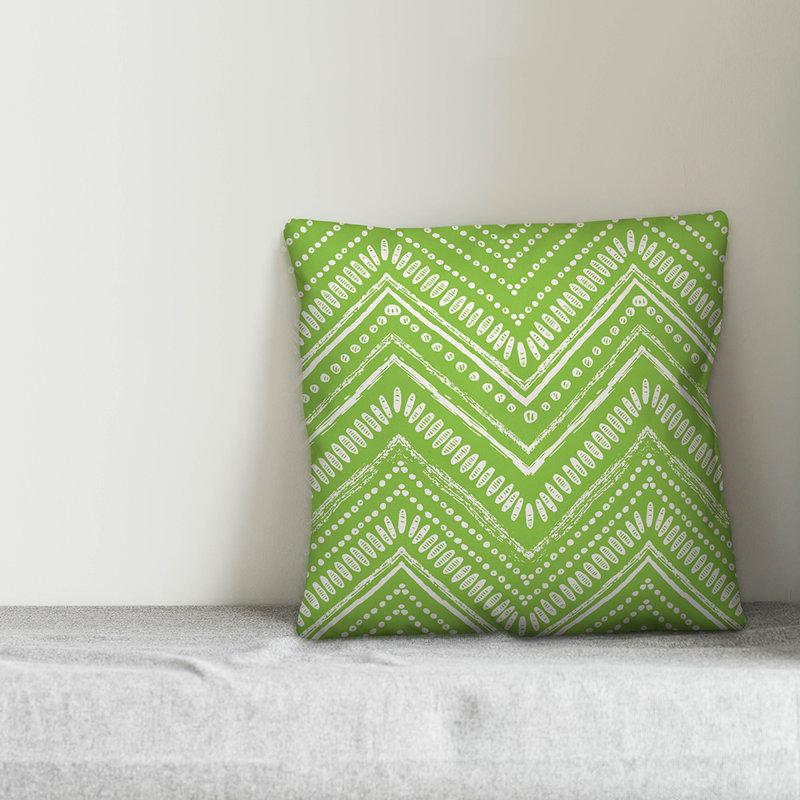 Coussin extérieur circulaire, 20 po x 20 po, Pas de bourre, Blanc cassé / perroquet