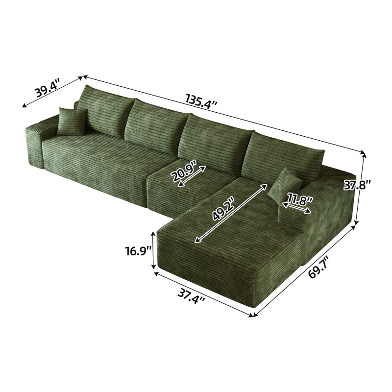 Canapé modulaire Cloud, Vert