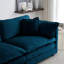 Solid Wood Frame Armchair With - Blue Chenille Cover Modern Living Room And Footrest Cozy