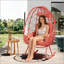 Chaise longue en osier pliable en rotin avec coussin épais pour patio et maison