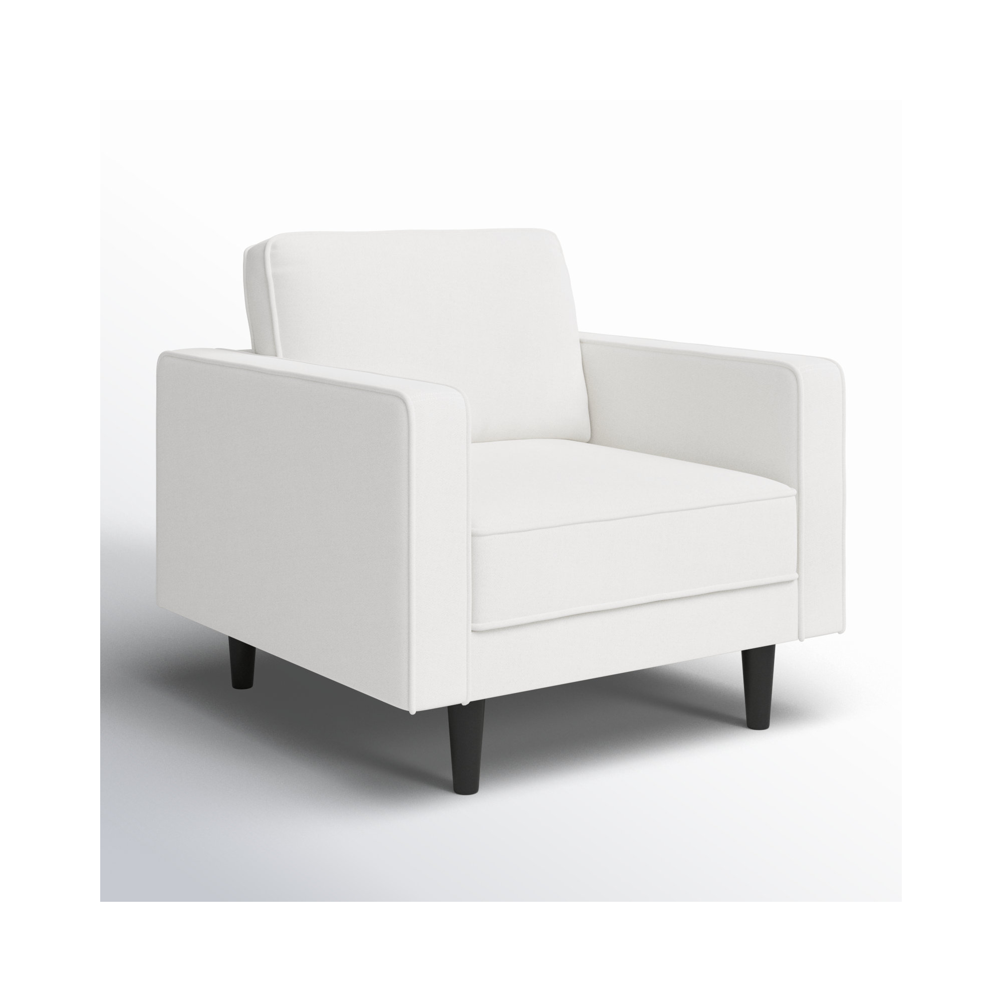 Curt Upholstered Armchair, Off-White Performance Chenille