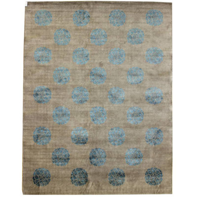 Manchuria Wool Geometric Area Rug in Gray