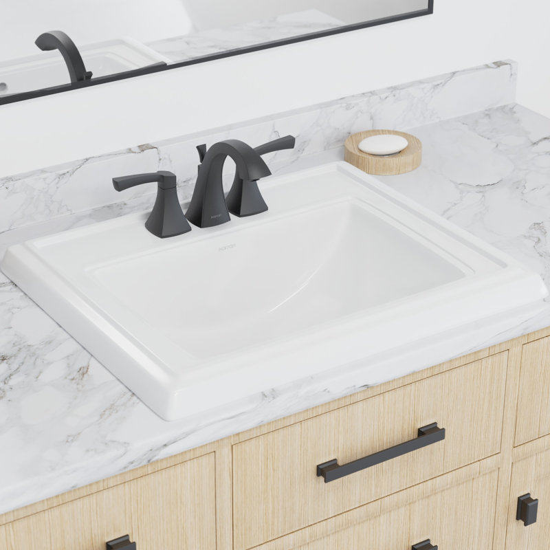 Karran Valera 23" Rectangular Top Mount Vitreous China Bathroom Sink in White
