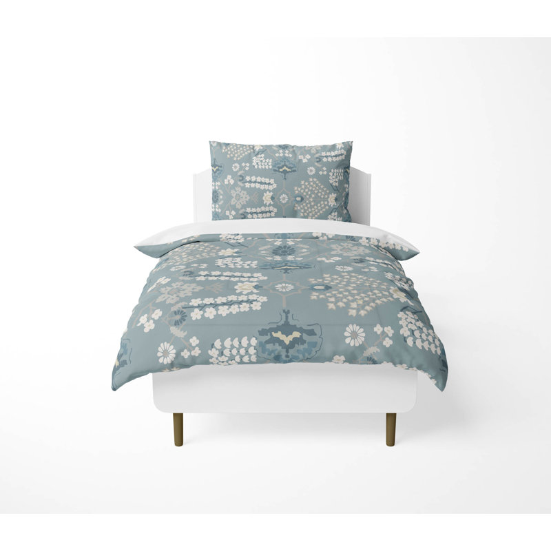 Ensemble d'édredon léger Zoey, Bleu, Édredon simple + 1 taie d'oreiller standard