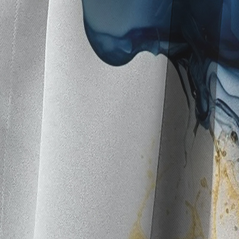 Abstract Geode Marble Blue I - Abstract Marble Curtain - Blackout Marble Curtain - 1 Panels, 52" W x 84" L