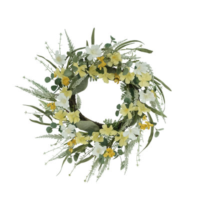 24" Artificial Dogwood Floral Spring Wreath
