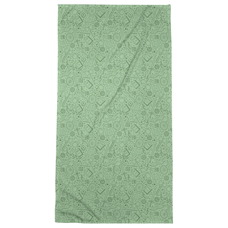 Katelyn Elizabeth Beach Towel, Green/White/Gray