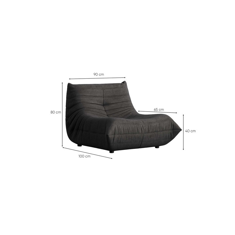 Fauteuil à oreilles, Gris foncé