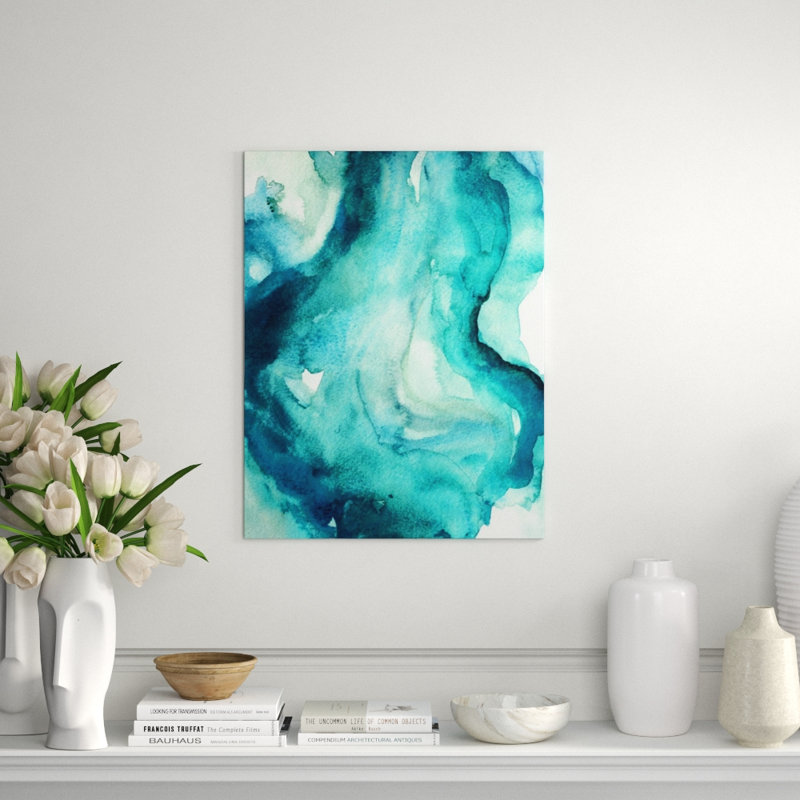 Emerald Wave Painting by Michelle Bennett, Outdoor, 31" H x 24" W x 1.5" D