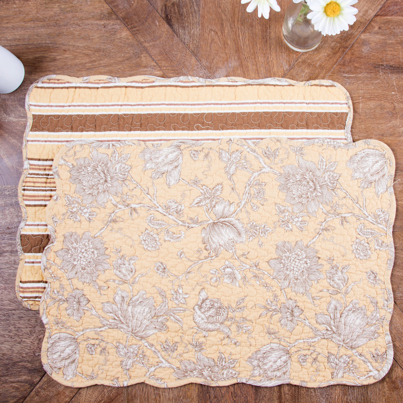 Toile 19" Quilted Rectangle Placemat
