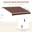 Auvent rétractable 12 pi x 8 pi pour le soleil. Manivelle manuelle. 280 g / m² et eau - tissu. Cadre en aluminium. Terrasse, balcon, cour. Auvent de protection solaire brun - manivelle, tissu, structure, étanchéité, cour,