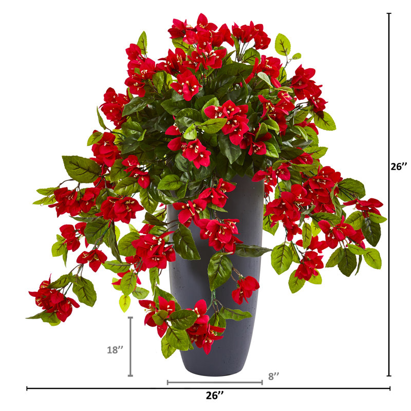 26 po Bougainvillier artificiel en pot résistant aux rayons UV (intérieur / extérieur)