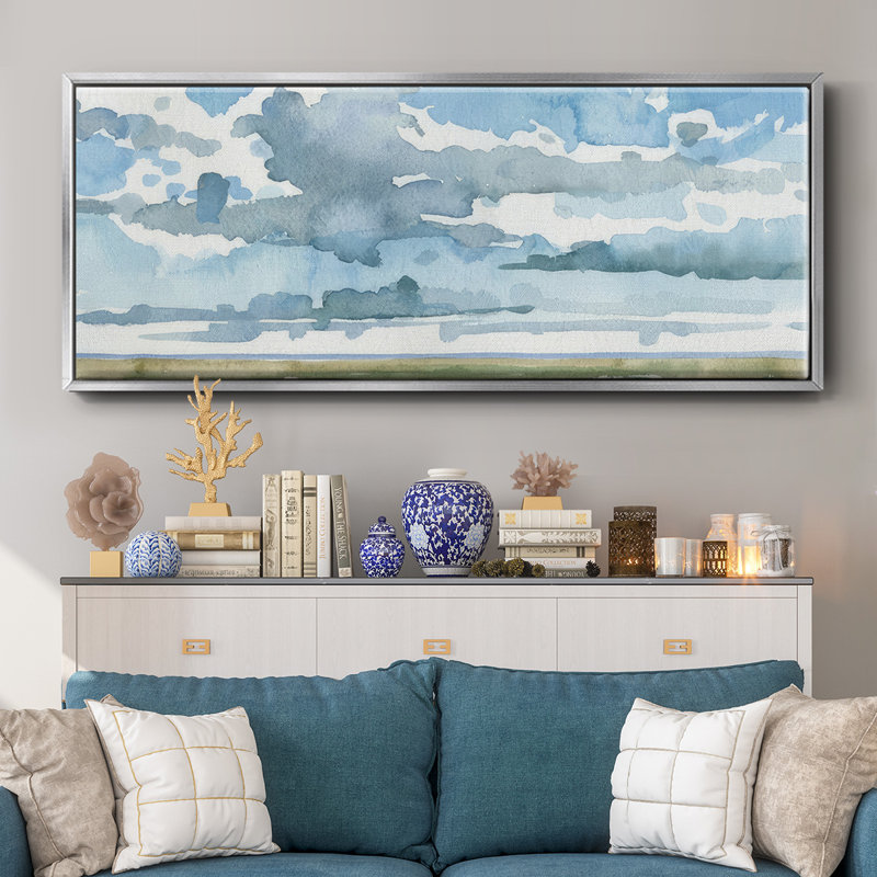 Open Sky Study II- Framed Canvas, 8" H x 20" W