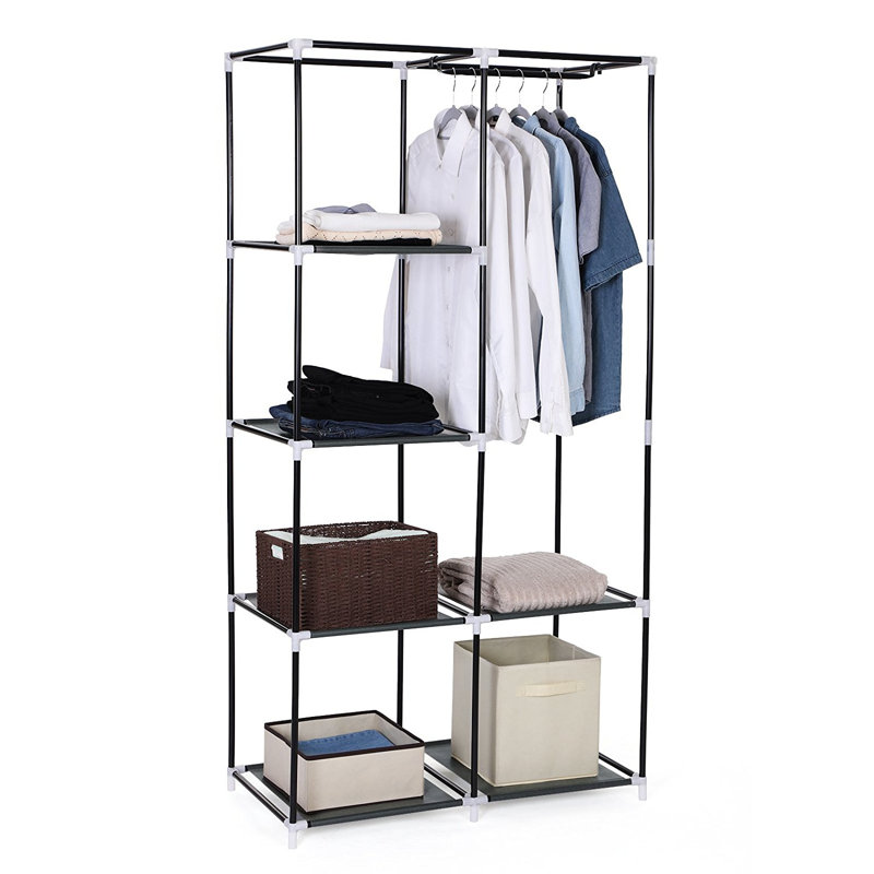 88cm Portable Wardrobe, Grey
