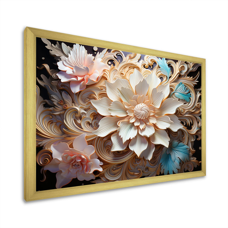 «Sacred Hinduism Oms Ethereal Opal», reproduction, Cadre doré simple, H 12 po x l 20 po x P 1 po