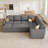 Niyona U Shaped Sleeper Sectional Modular Sofa Bed With Storage Chaise-97649223