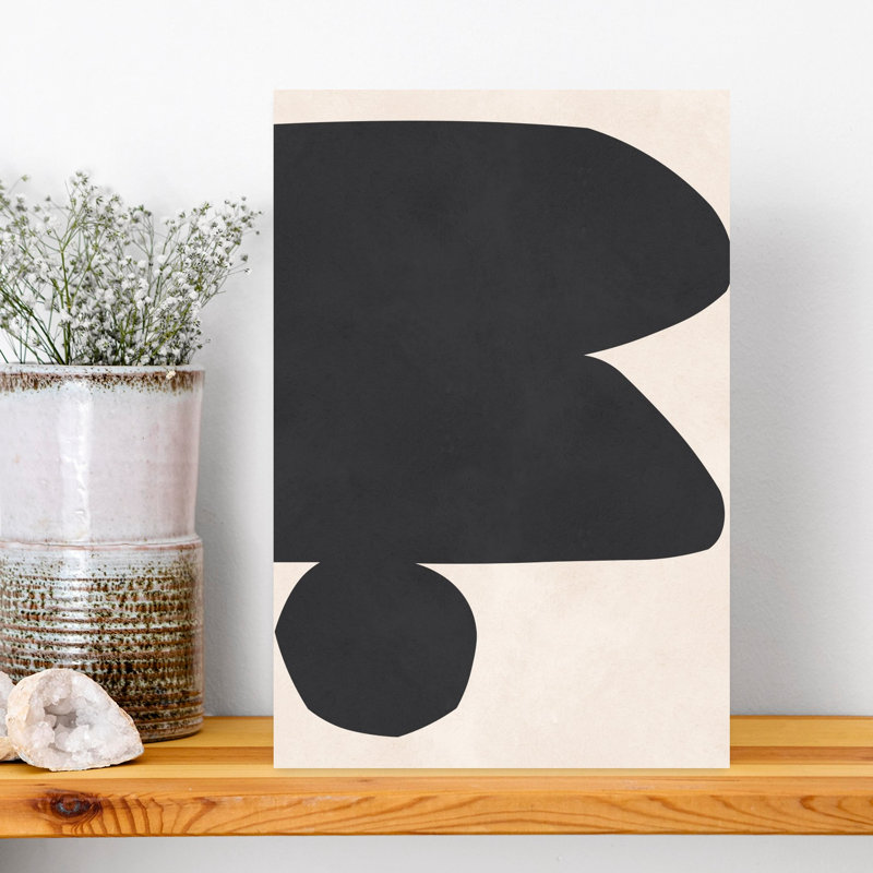 Reproduction d'art contemporain abstrait organique minimaliste, H 18 po x l 12 po
