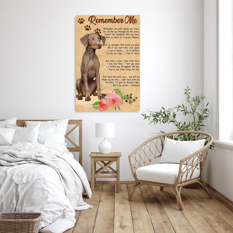 «Dog Rappelez-vous de moi», reproduction d'art graphique sur toile tendue, H 14 po x l 11 po x P 1,25 po