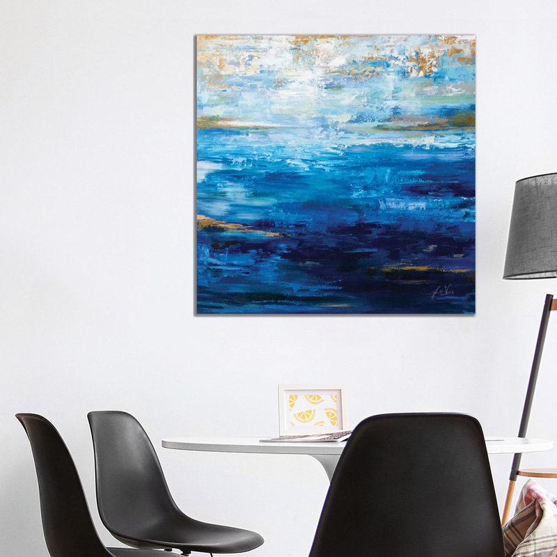 Deep Blue 1 Piece Wall Art on Canvas, 93.98cm H x 93.98cm W