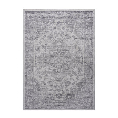 LOOM & LUXE Collection 2X3 Silver/Oriental Non-Shedding Living Room Bedroom Dining Home Office Stylish And Stain Resistant Area Rug