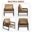 25" Wide Mid Century Faux Leather Tufted Back Accent Chair with Metal Farme-2139738222