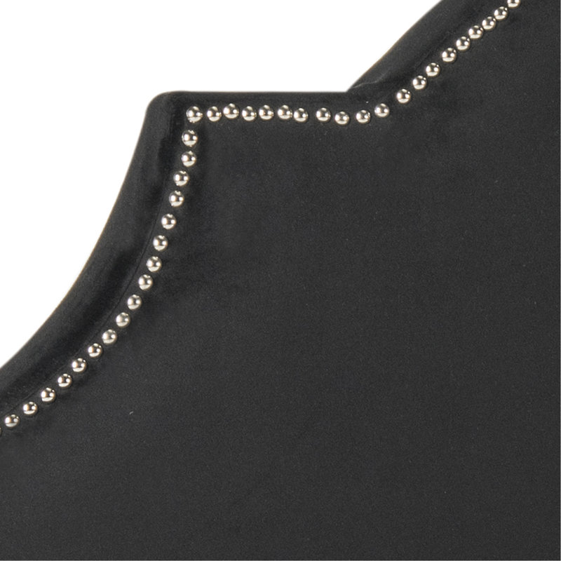 Caswell Upholstered Headboard, Jet Black, Twin, Velvet