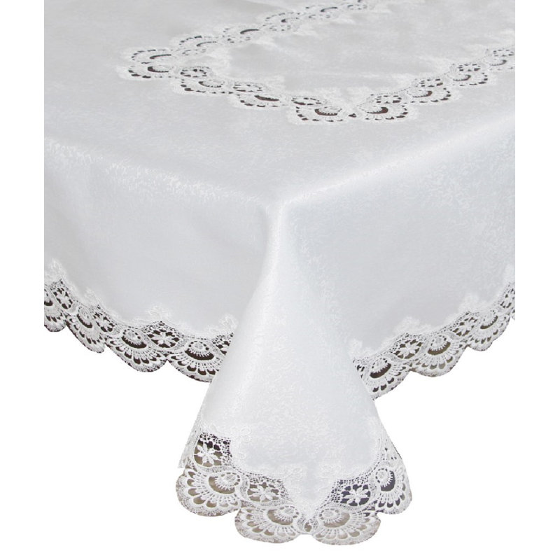 Nappe Florale, 90 po x 60 po, Blanc