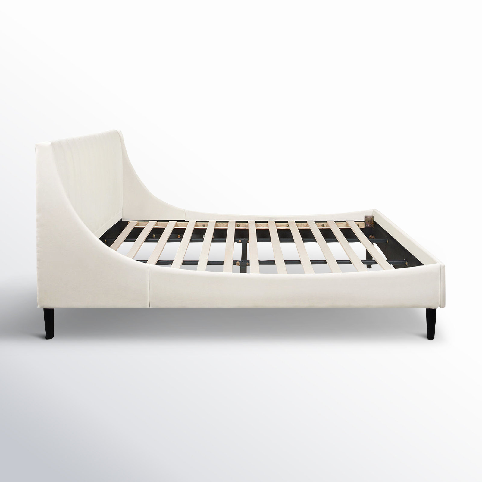 Helaina Velvet Upholstered Wingback Bed, Queen, Cloud White Velvet