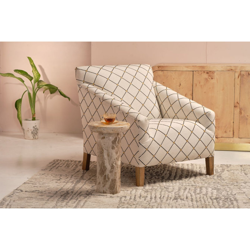 Table d'appoint ronde en marbre brun Barrington, Brun