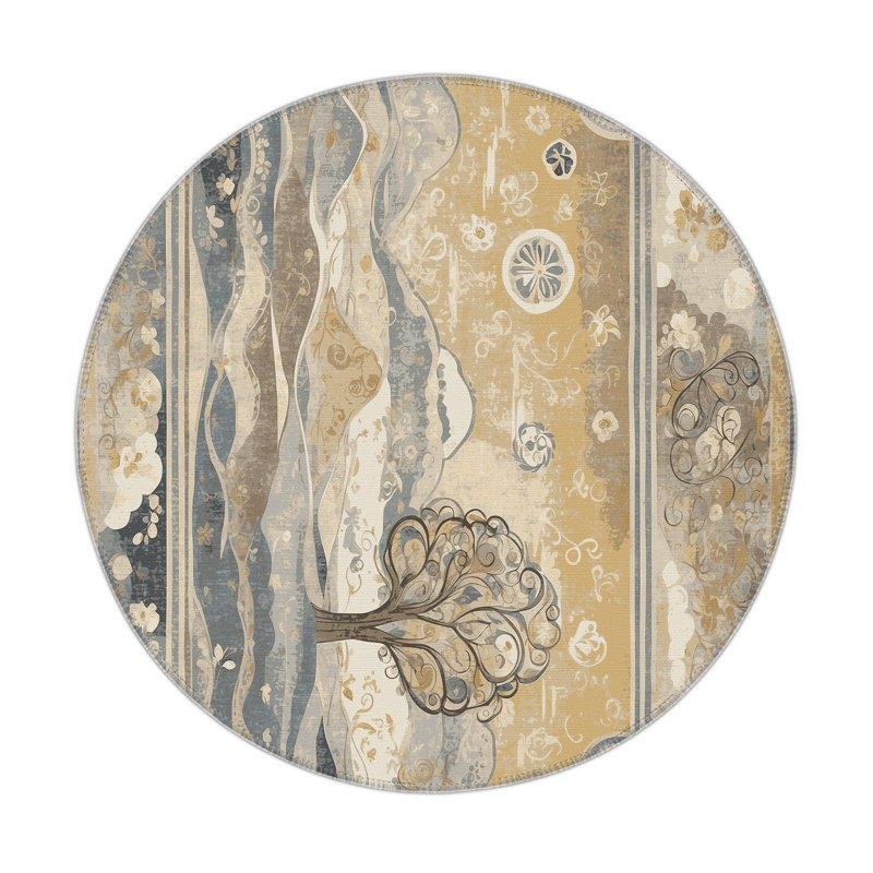 Zesty Beam Indoor And Outdoor Area Rug, Round 5'