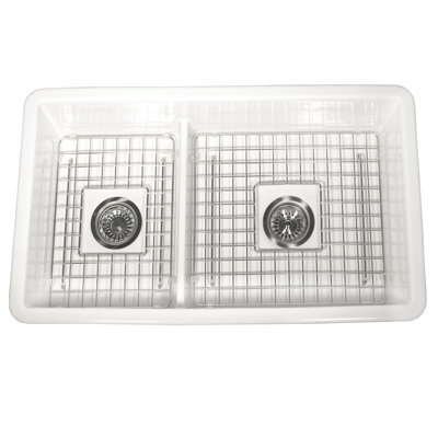 Cape Nantucket Sinks 60/40 Dualmount Fireclay Sink Wellfleet-31OSW