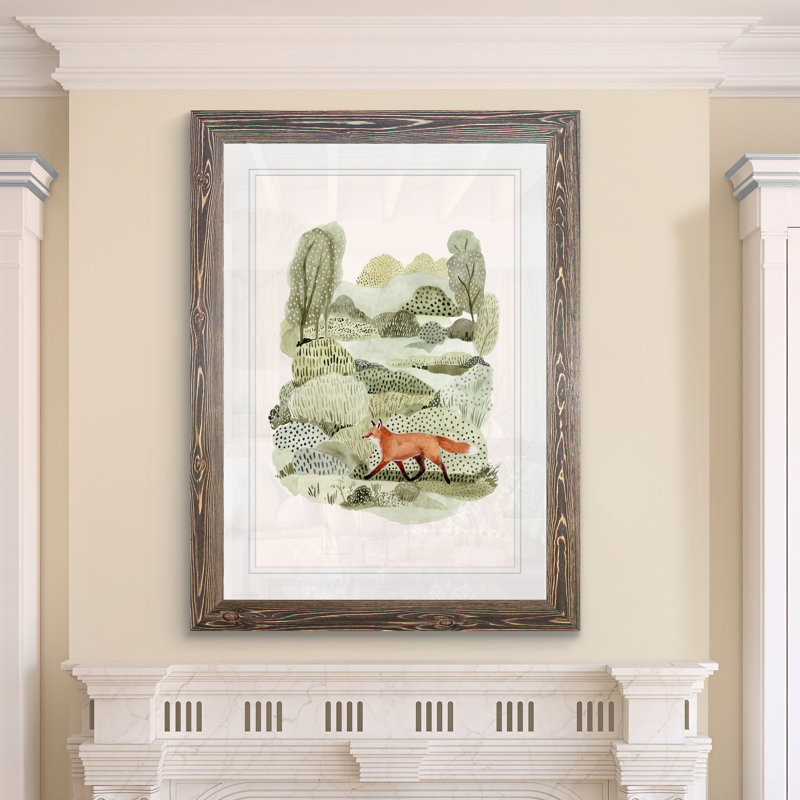 « fox glen ii »-cadre photo imprimé sur papier, Encadré imprimé espresso, H 32 po x l 44 po x 1,25 po