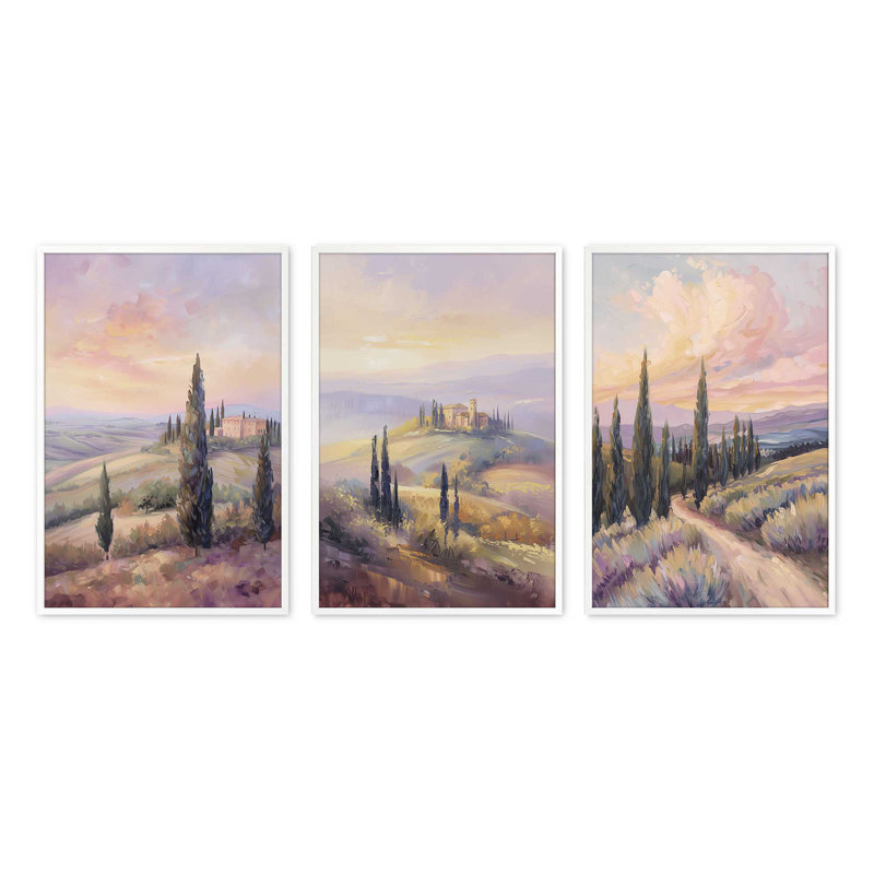 3 Piece Art Set, Blanc opaque, H 21 po x l 17 po