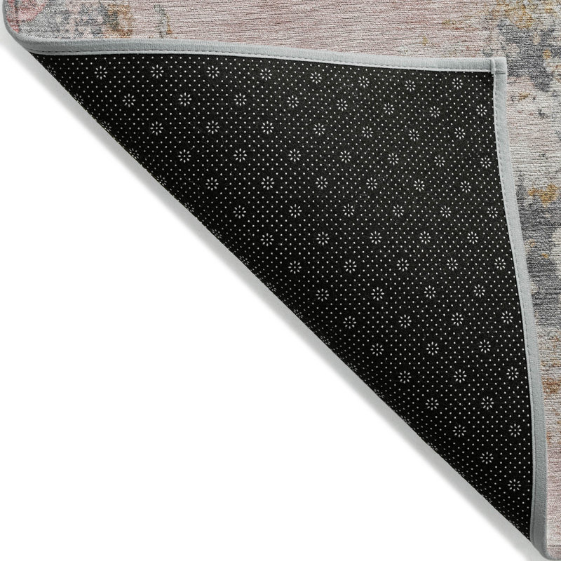 Machine Washable Indoor/Outdoor Xhevrie Pink Rug, Rectangle 2'6" x 3'10"