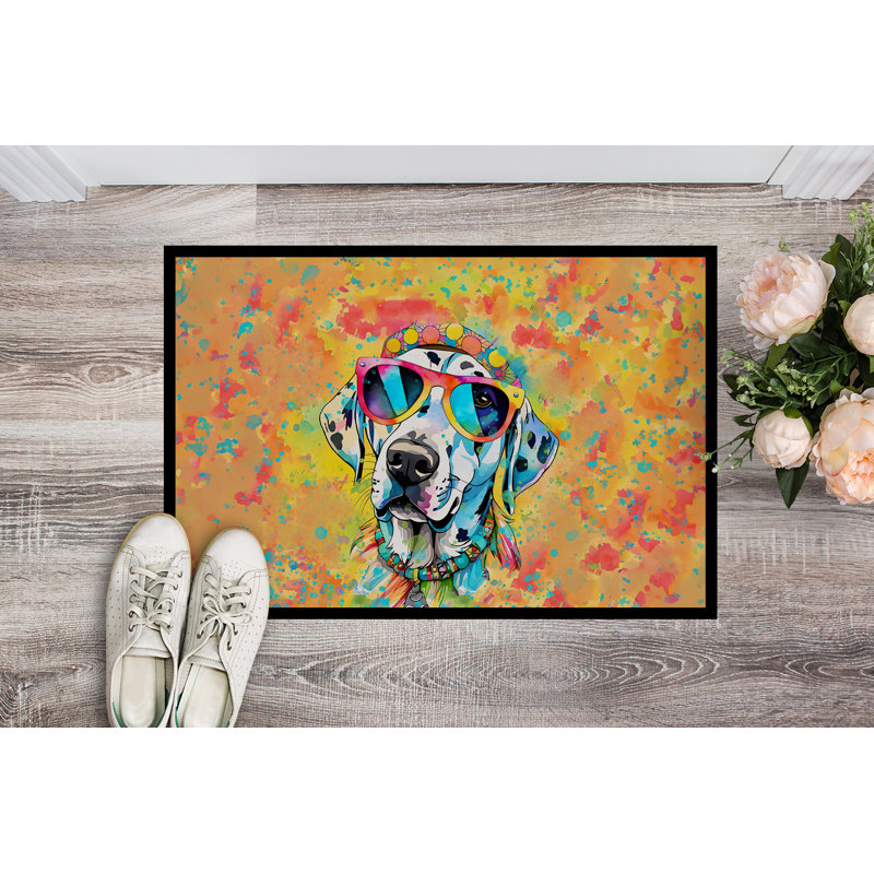 Dalmatian Hippie Dawg Doormat, L 18 po x L 27 po