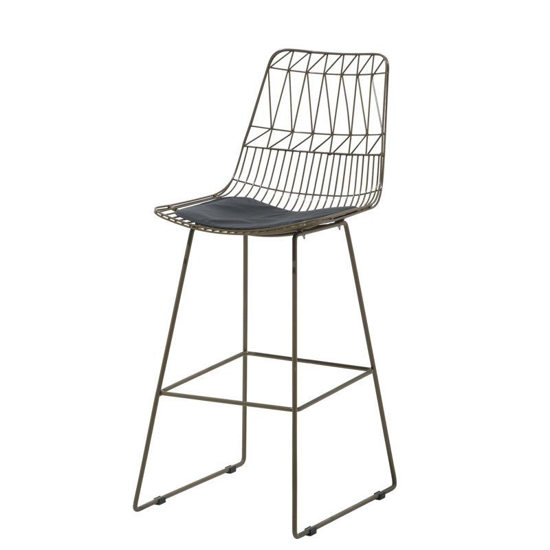Crestline Upholstered Counter Stool with Metal Frame, Copper