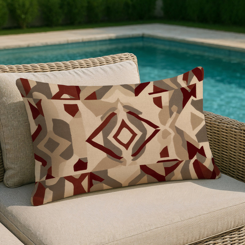 Angular Flow Indoor And Outdoor Throw Pillow, Rectangle 14"H x 20"W