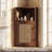 OMCHOME 31.5"H Freestanding Corner Bathroom Cabinet, Rattan Door Storage Organizer with Adjustable Shelf, Bohemian Space-Saving Corner Cabinet for Bathroom Living Room Kitchen Small Space