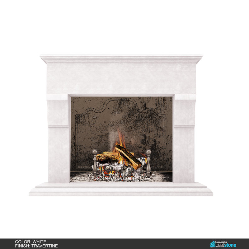 Martel Fireplace Surround, White Travertine