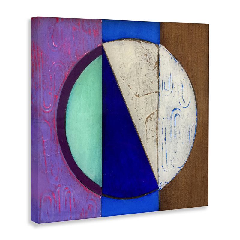Structured Blue & Purple Circle Canvas, design by Matthew Finger, 30" H x 30" W