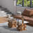 Simple modern solid wood glass coffee table-105116544