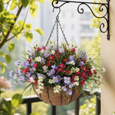 16 Bundles Artificial Flowers UV Resistant Outdoor Fake Plants No Fade Faux Magnolia Arrangements for Garden Porch Window Box Home Decor