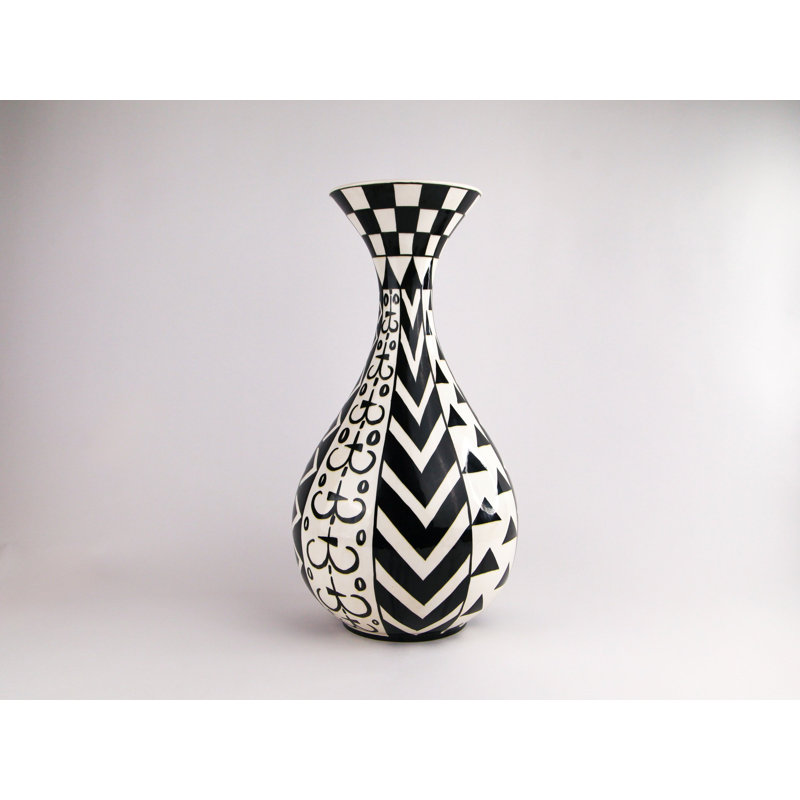 African Handmade Ceramic Table Vase